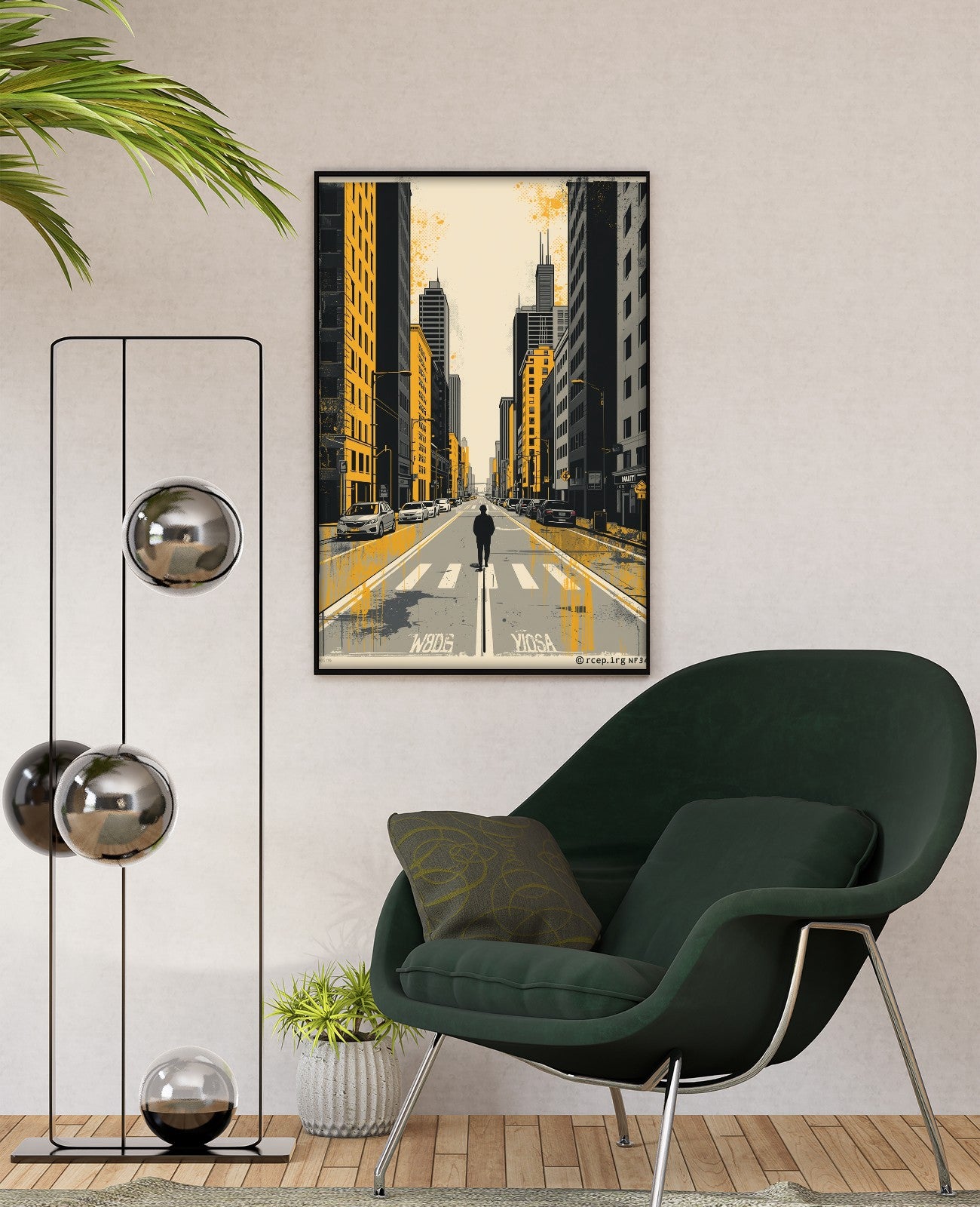 Vibrant Silhouette Symphony - Room View