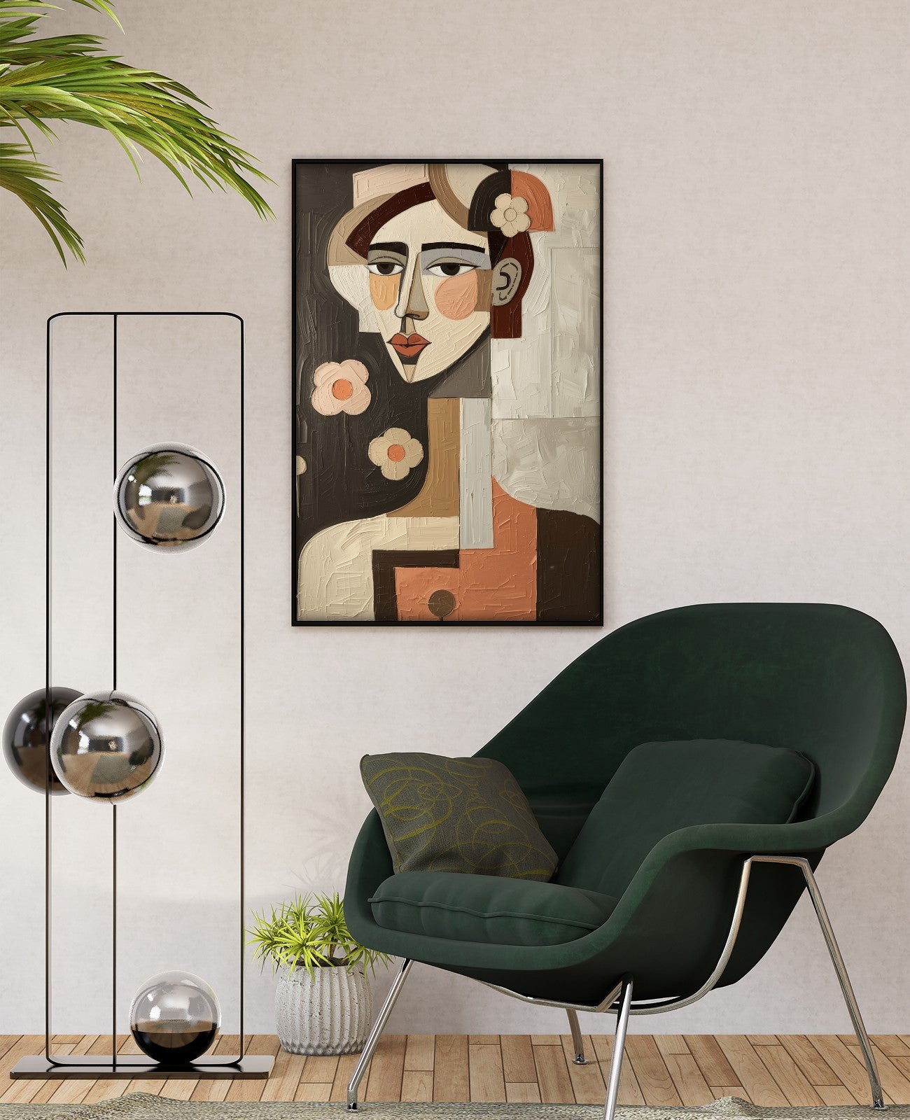 Whispering Geometric Bloomscape - Room View