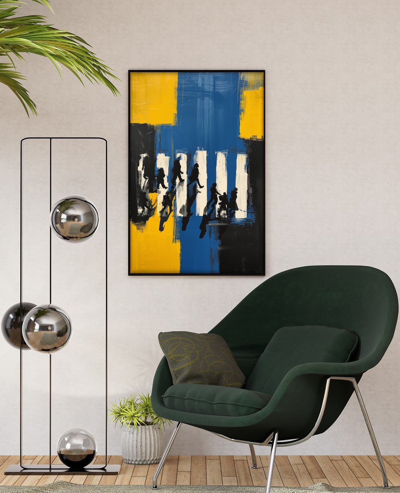 Yellow Symphony Sidewalk Dancers - Room View