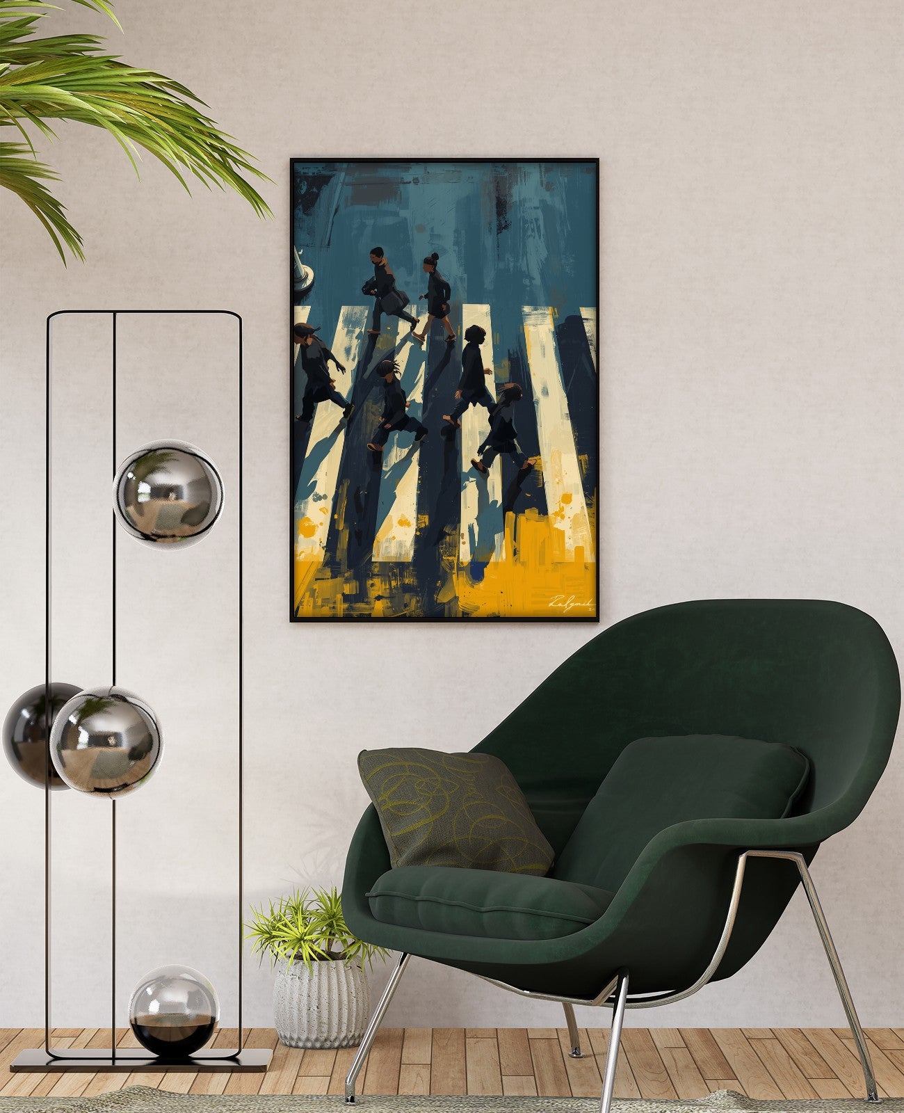 Silhouette Symphony: Abstract Reverie - Room View