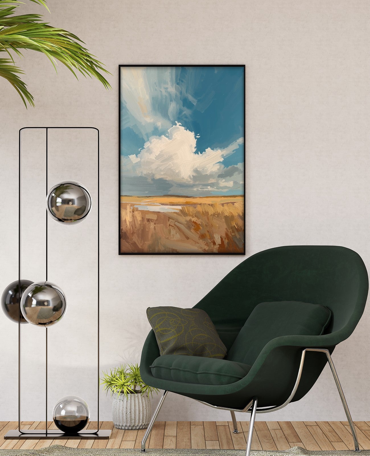 Sapphire Whispers on Canvas - Room View