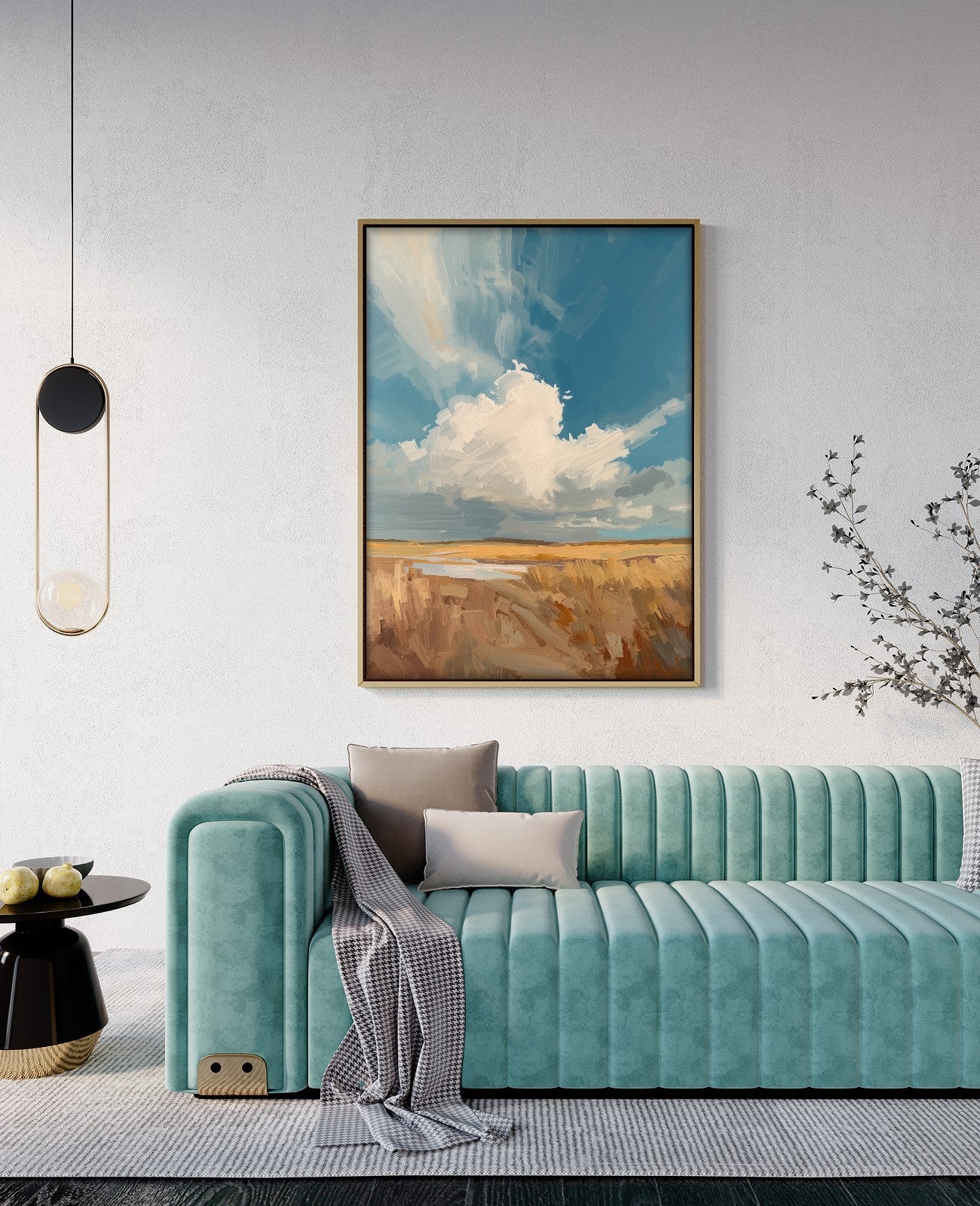 Sapphire Whispers on Canvas - Room View