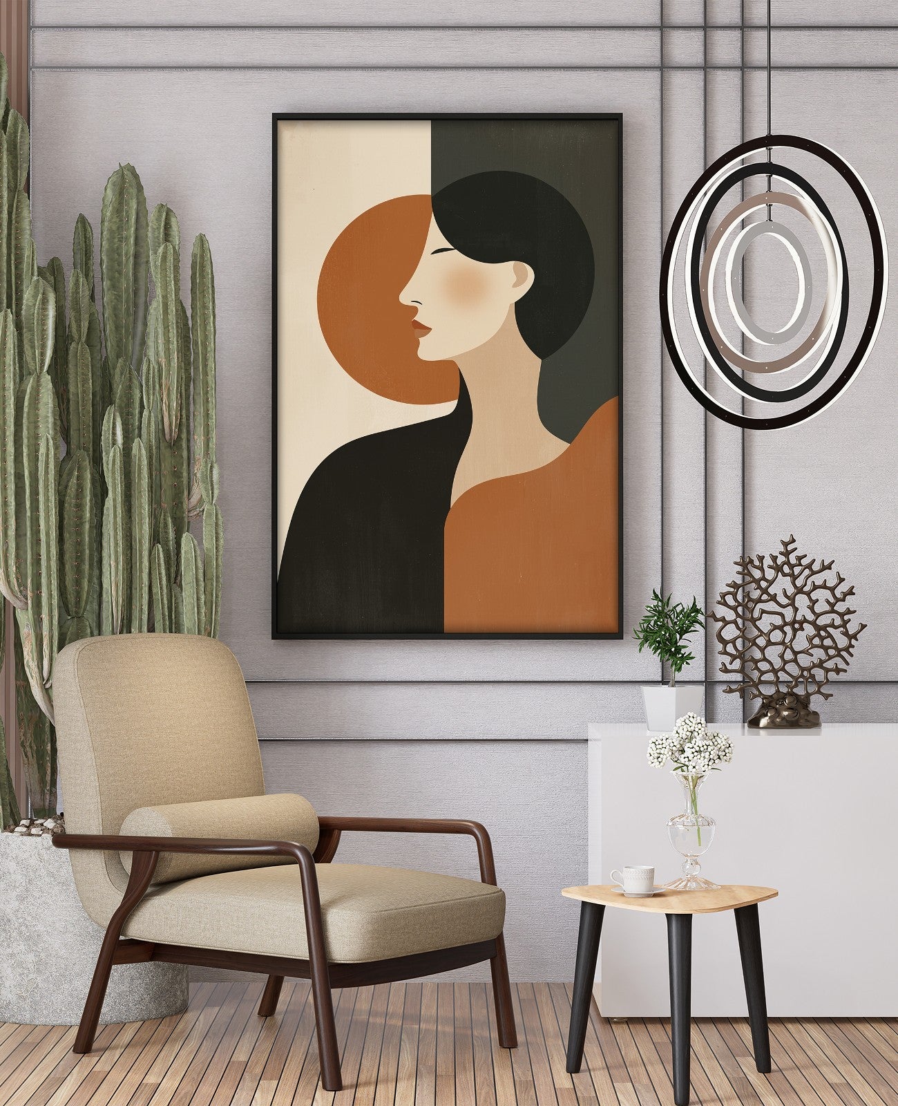 Ochre Whispers Unseen Geometry - Room View