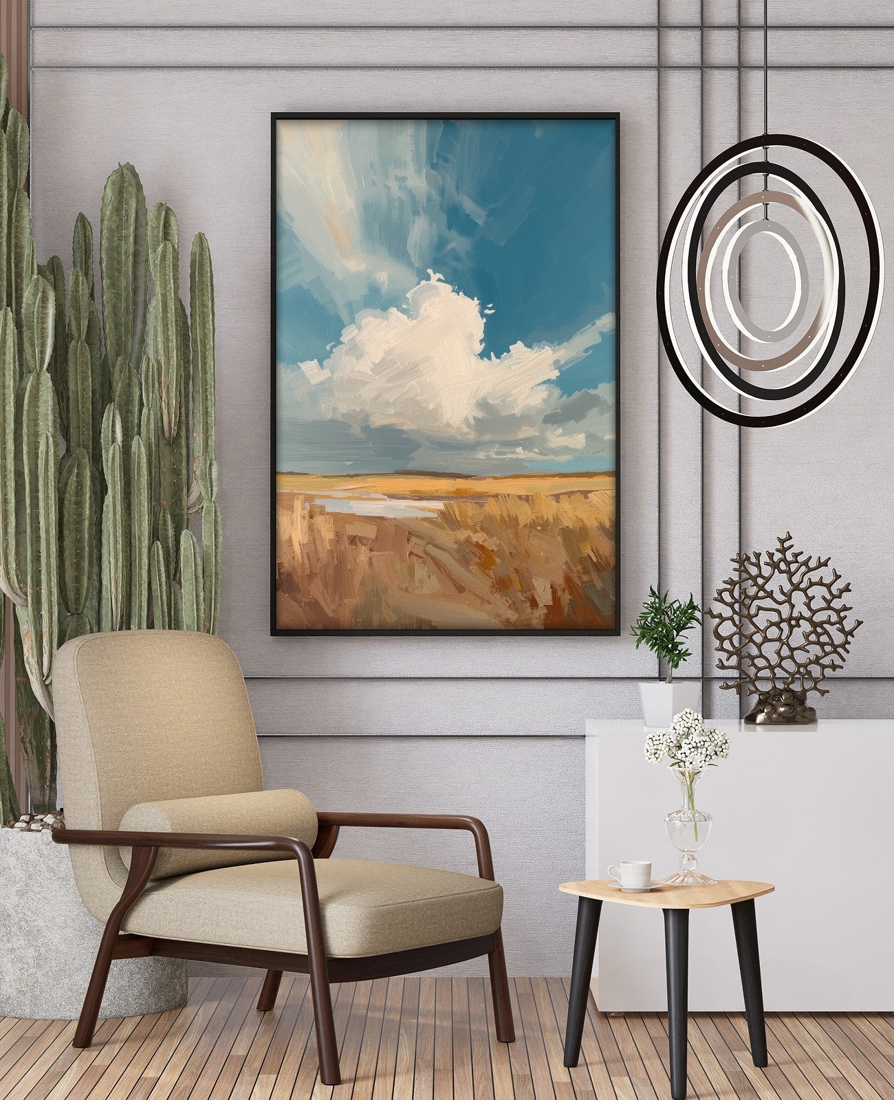 Sapphire Whispers on Canvas - Room View