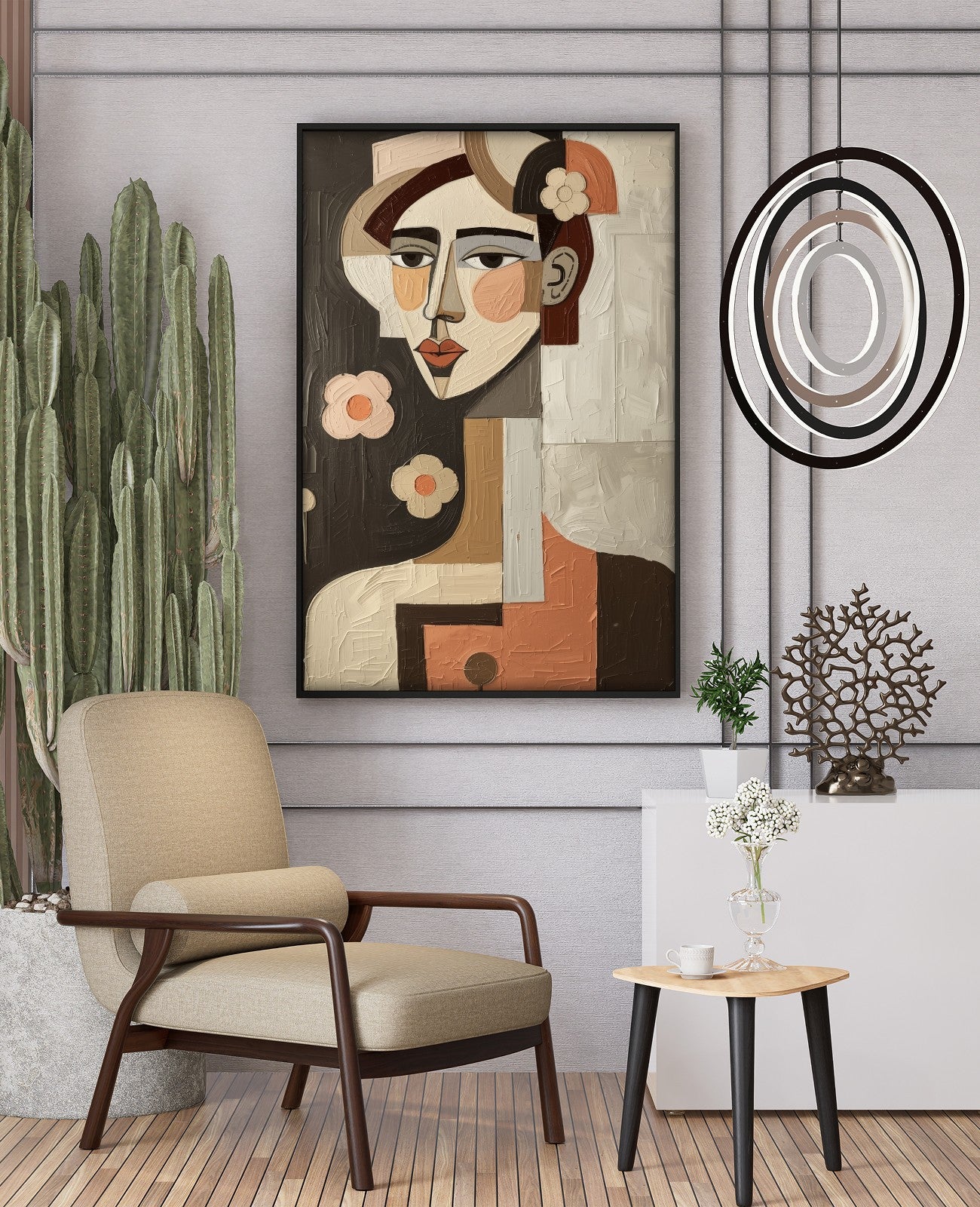 Whispering Geometric Bloomscape - Room View