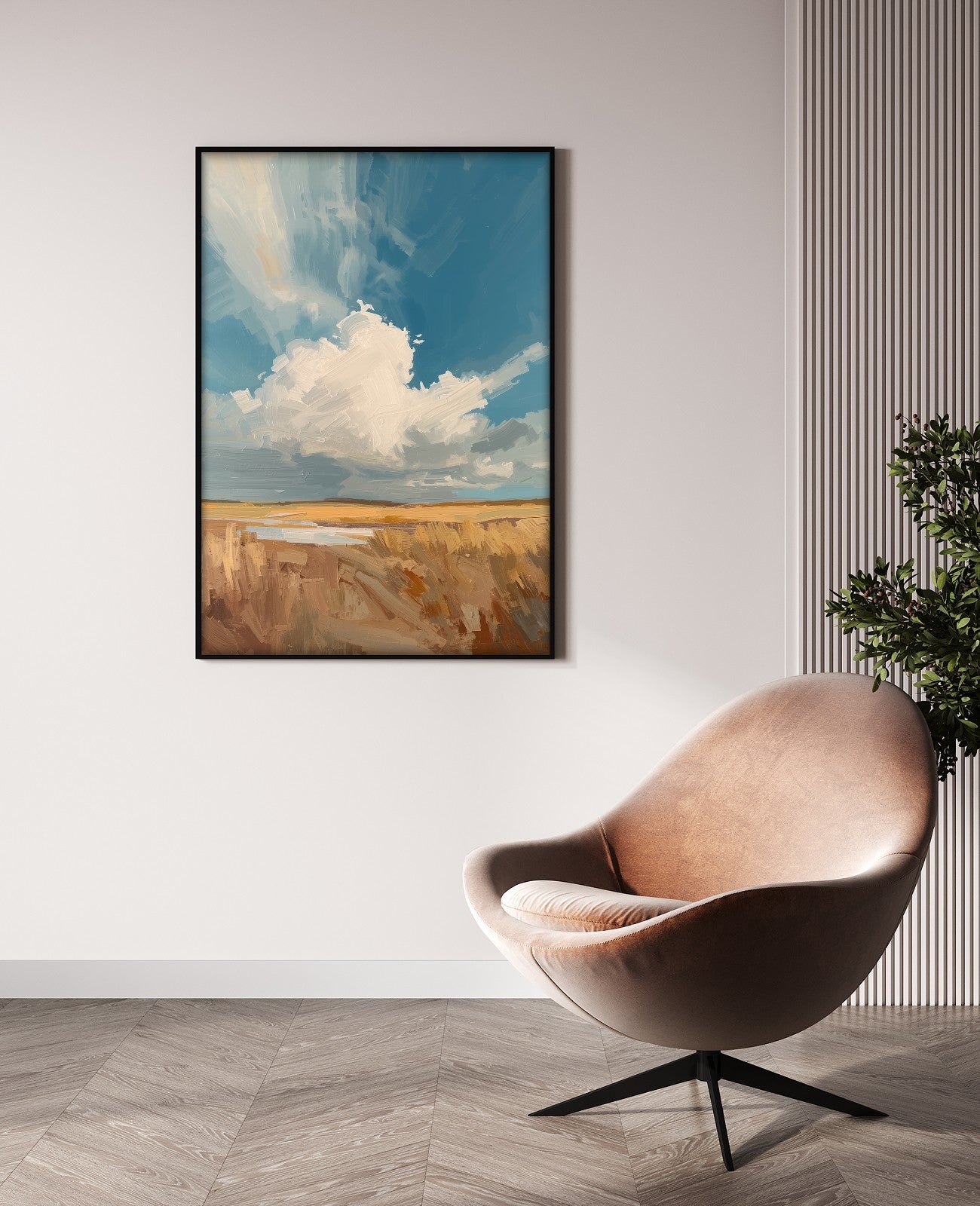 Sapphire Whispers on Canvas - Room View