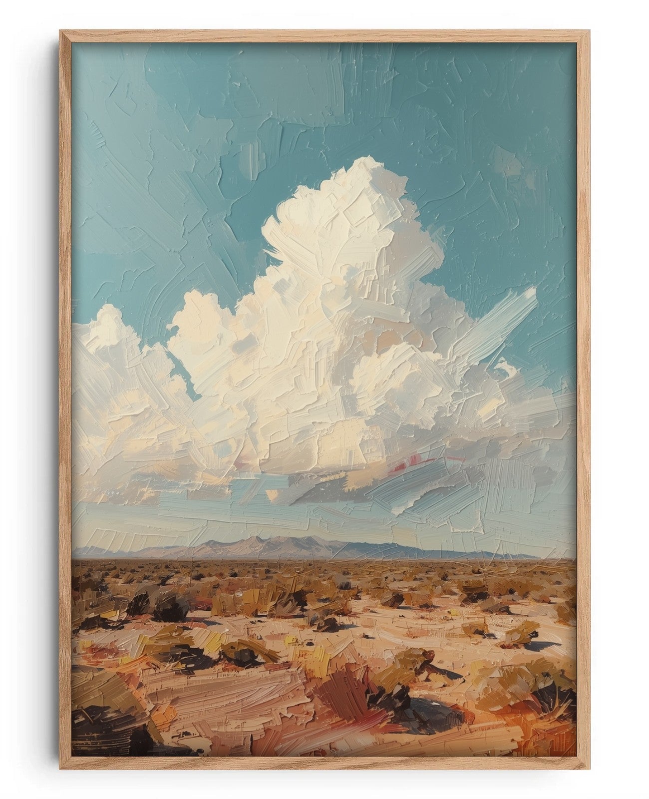 Crimson Whispers Skyward - Oak Wood