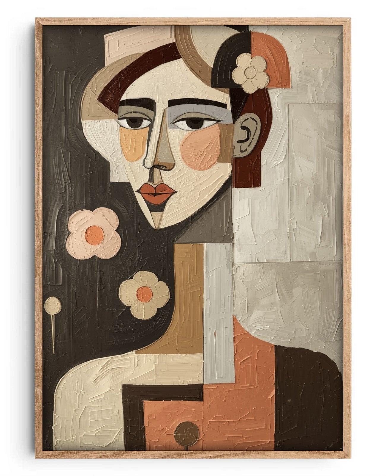 Whispering Geometric Bloomscape - Oak Wood