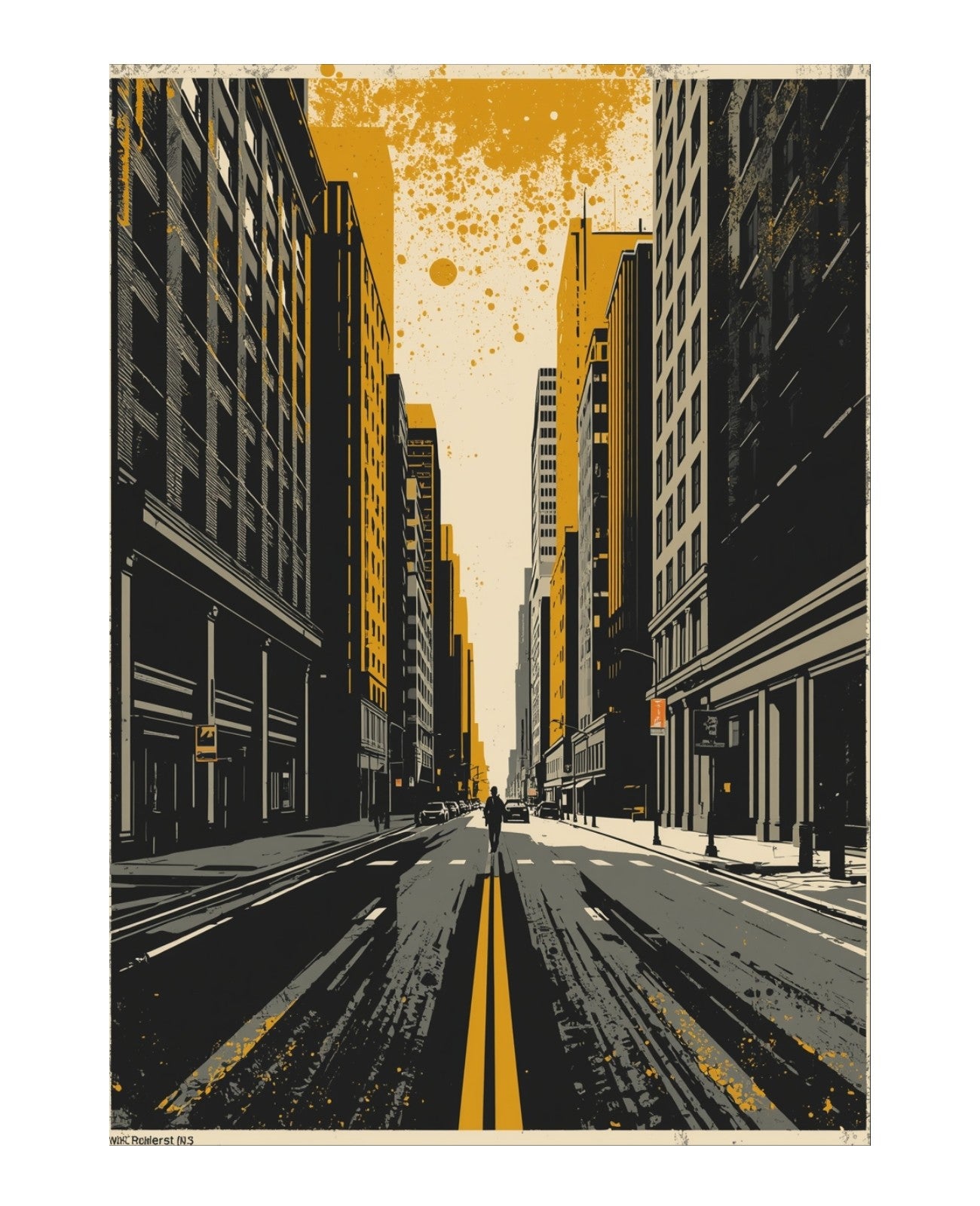 Mustard Echoes Urban Silence - Unframed