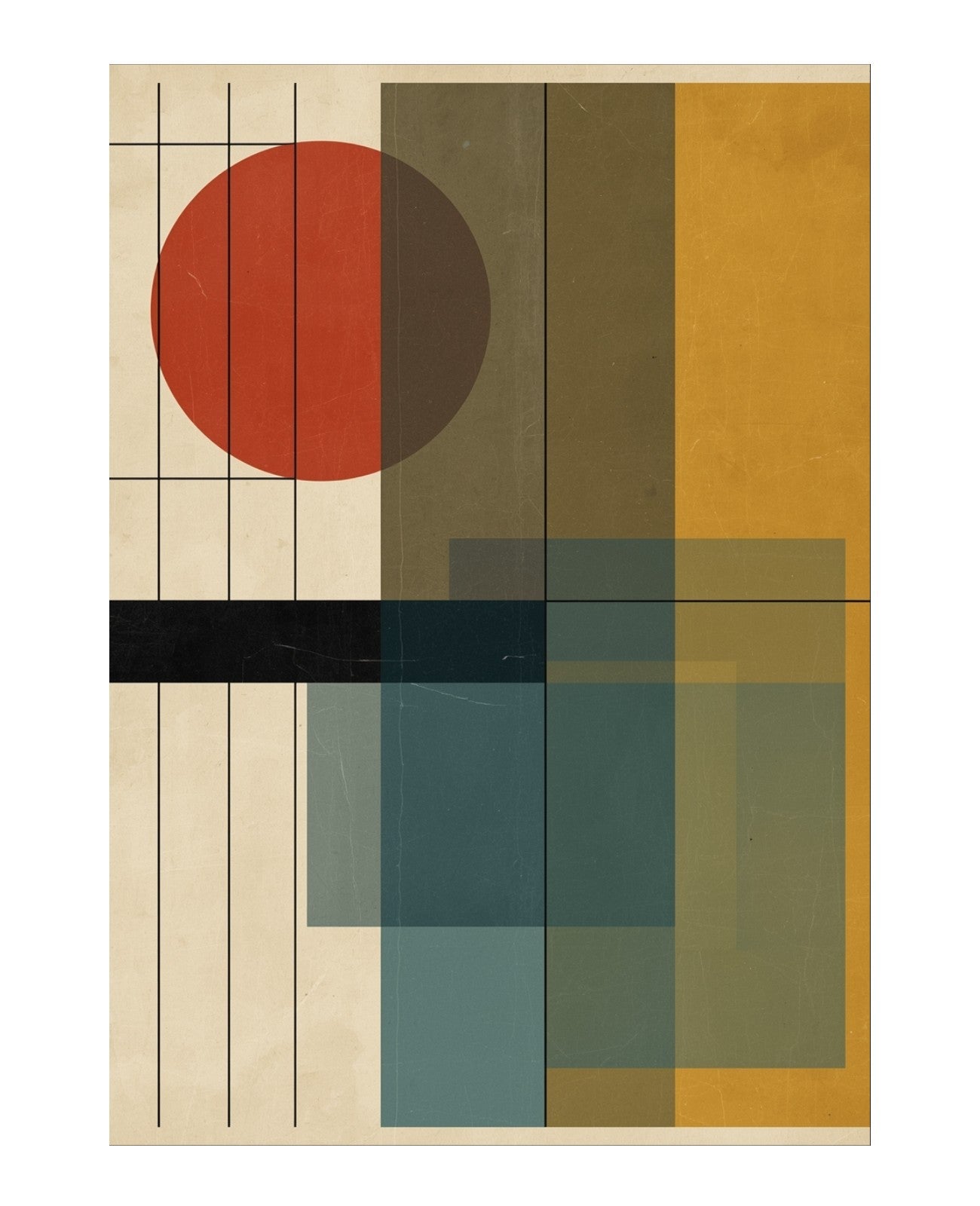 Geometric Symphony's Silent Resonance - Unframed