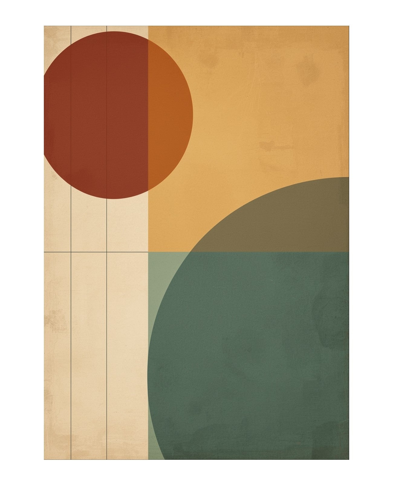 Ochre Whispers Geometric Dance - Unframed