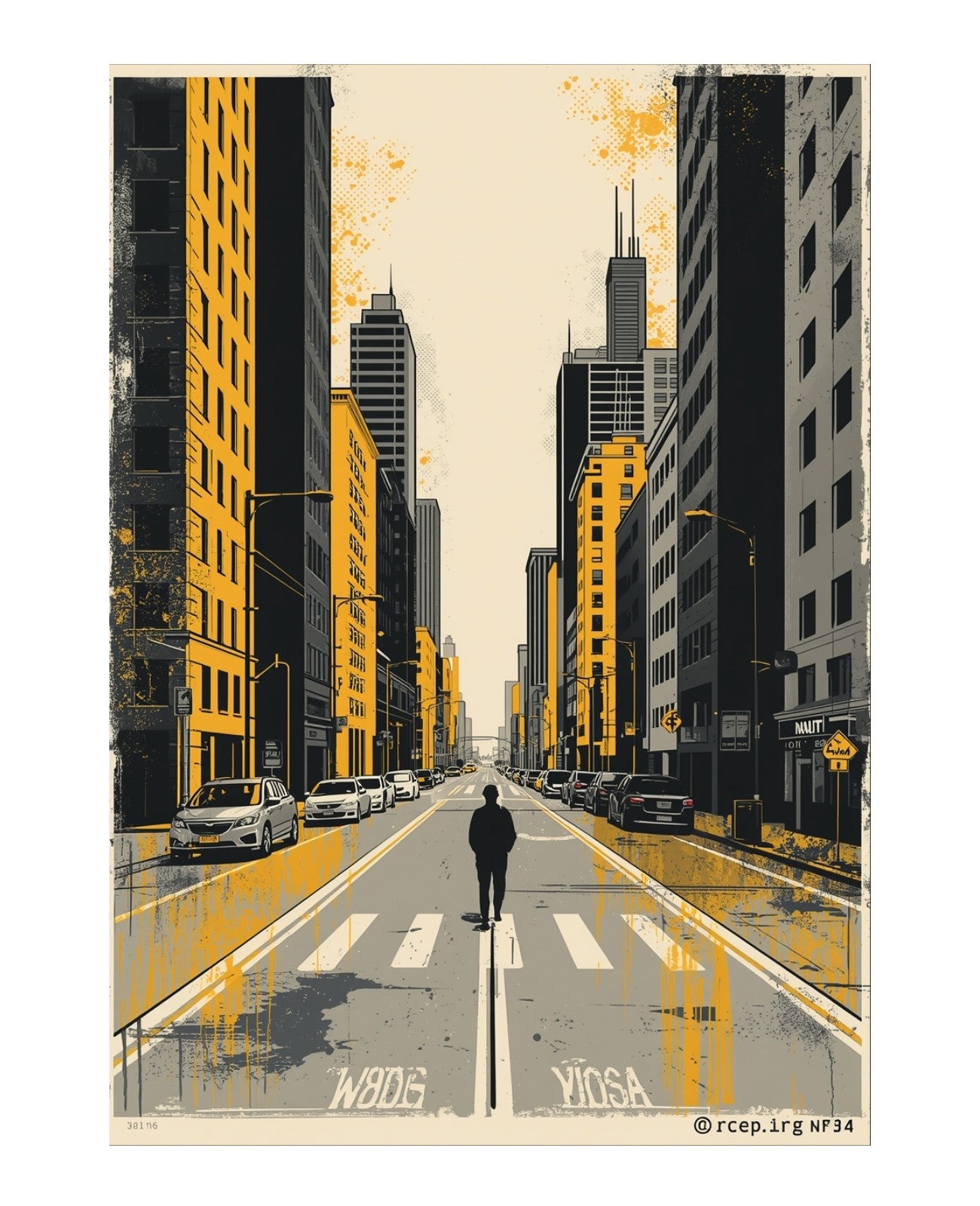 Vibrant Silhouette Symphony - Unframed