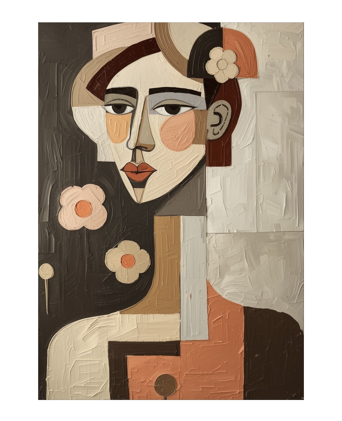 Whispering Geometric Bloomscape - Unframed