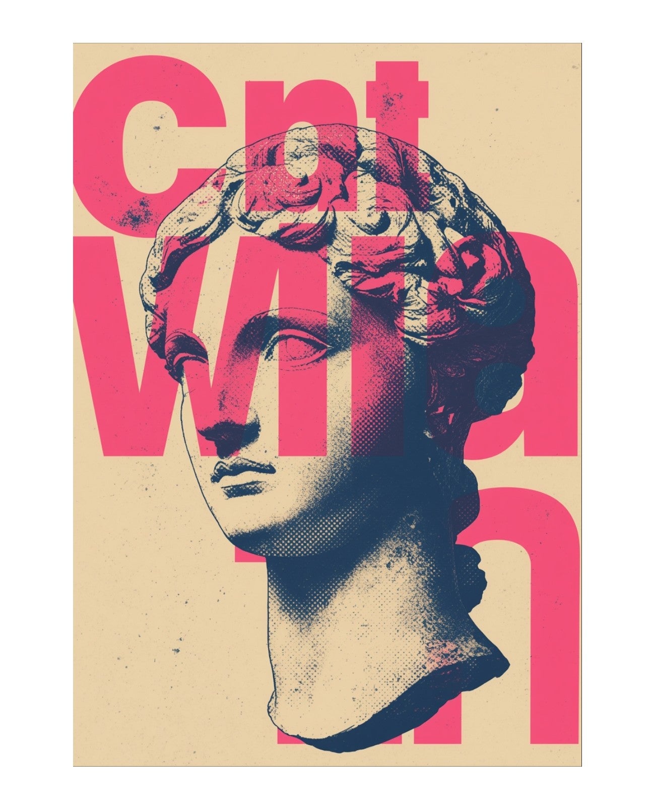 Halftone Marble Dreamscape - Unframed