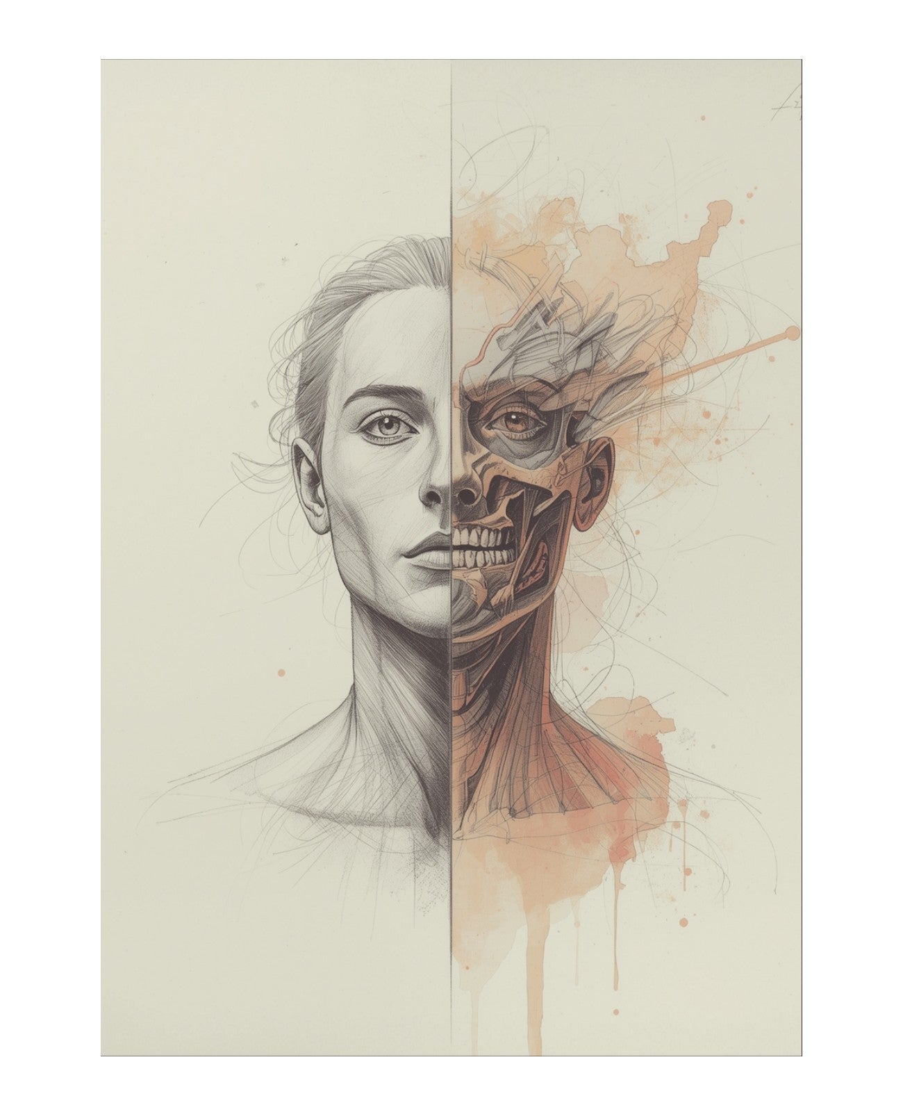 Pencil Symphony Bone Dance - Unframed