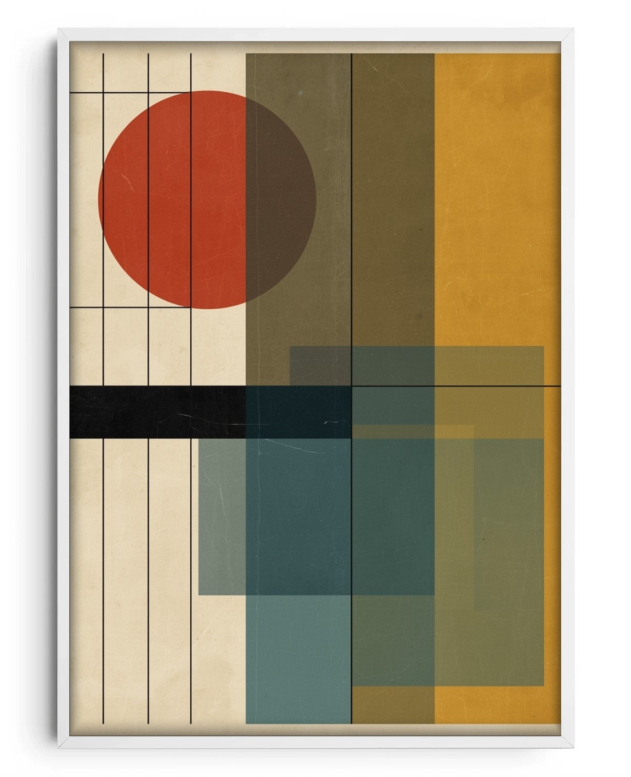 Geometric Symphony's Silent Resonance - White Wood