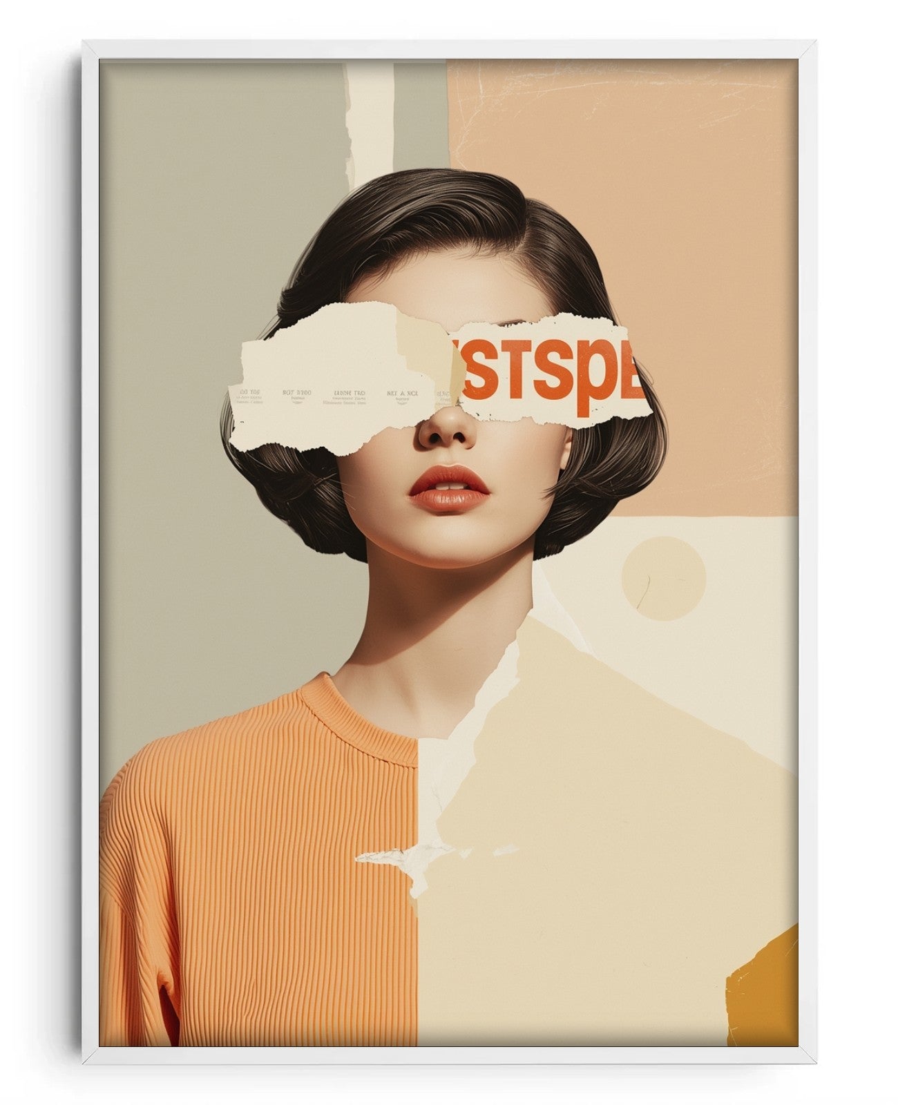 Electric Fragmented Whimsy Mirage - White Wood