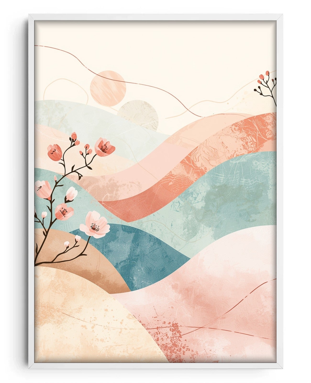 Whispering Verdant Waves - White Wood