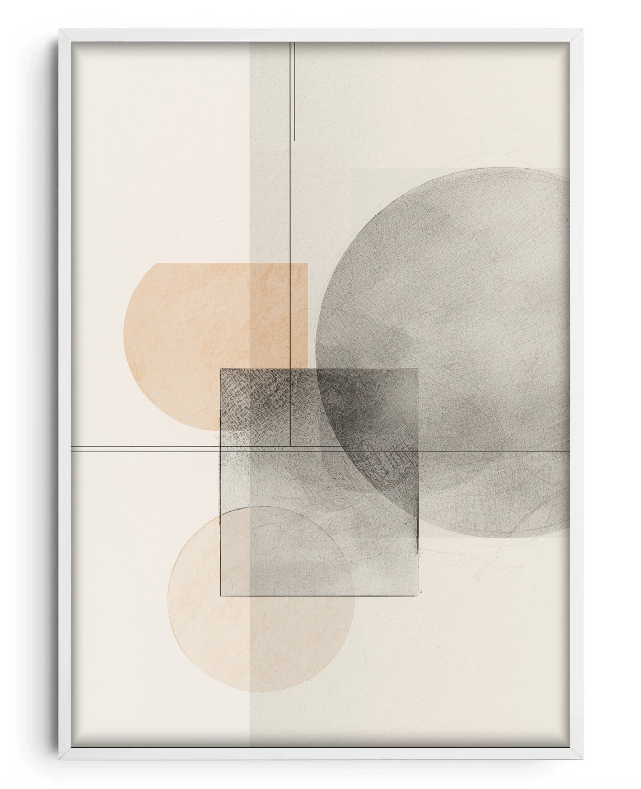 Ethereal Geometry Whispers - White Wood